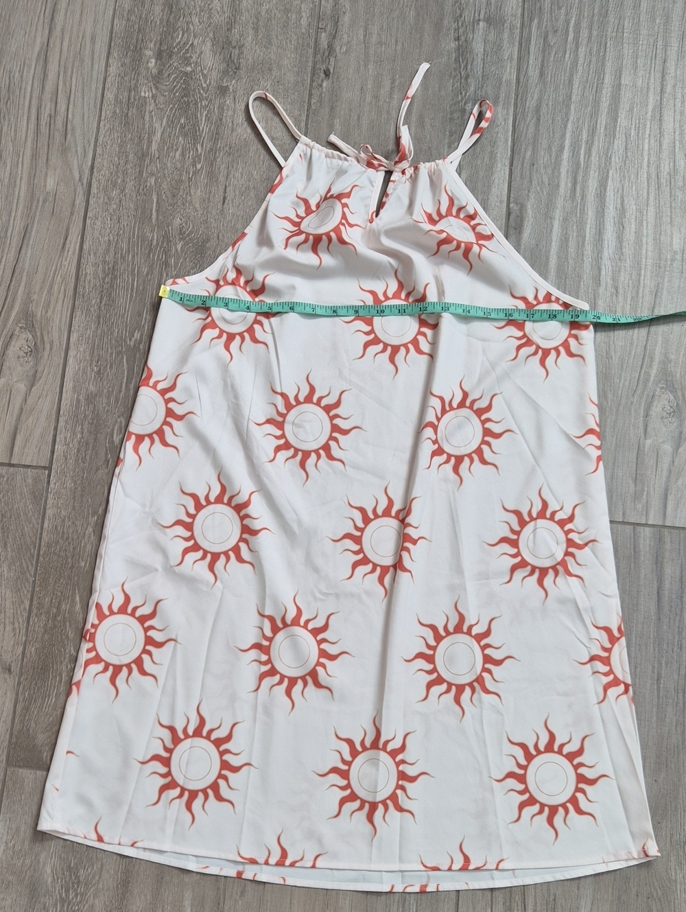 Coverup Dress with Coral Sun Print - Lightweight